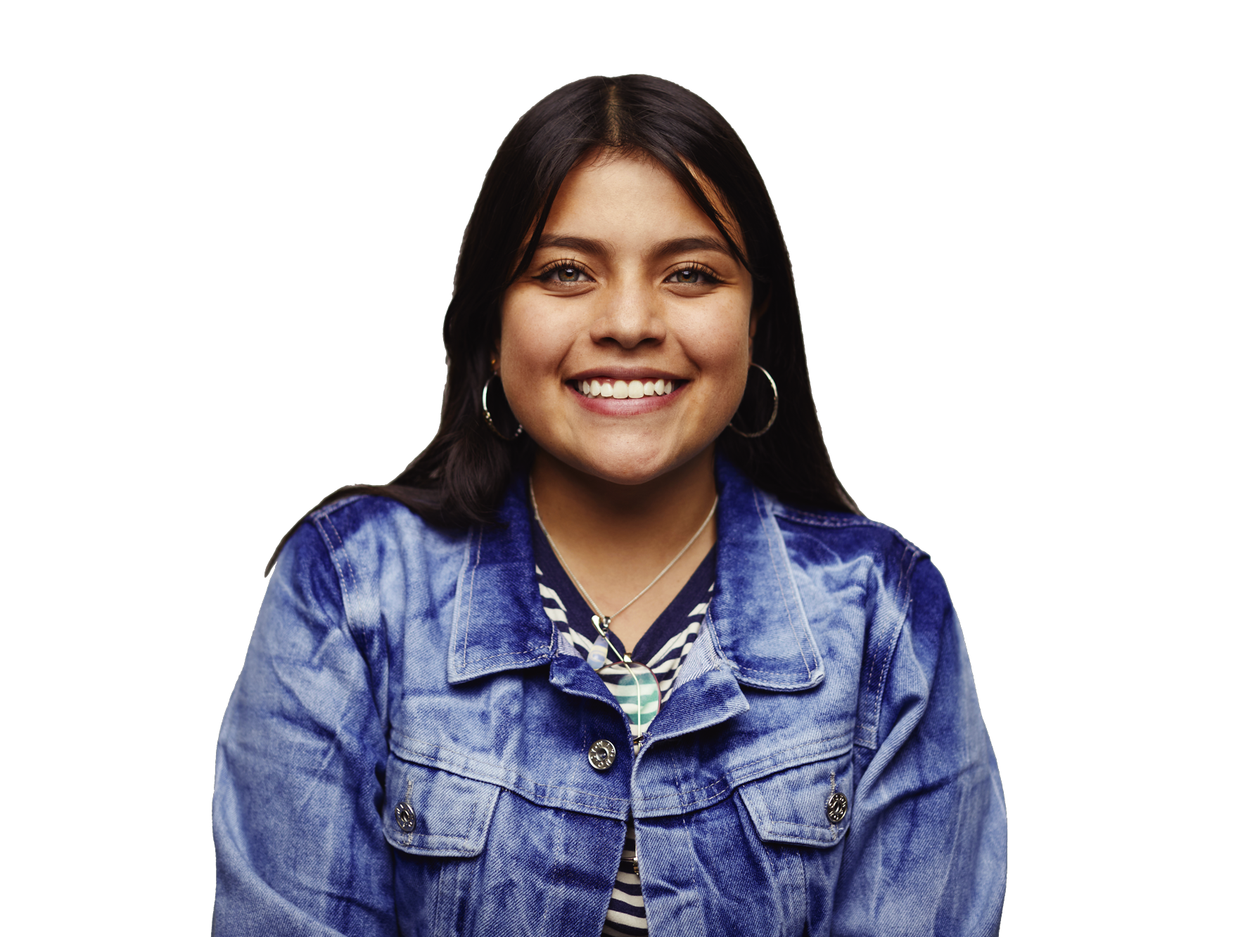 Header woman with blue jacket